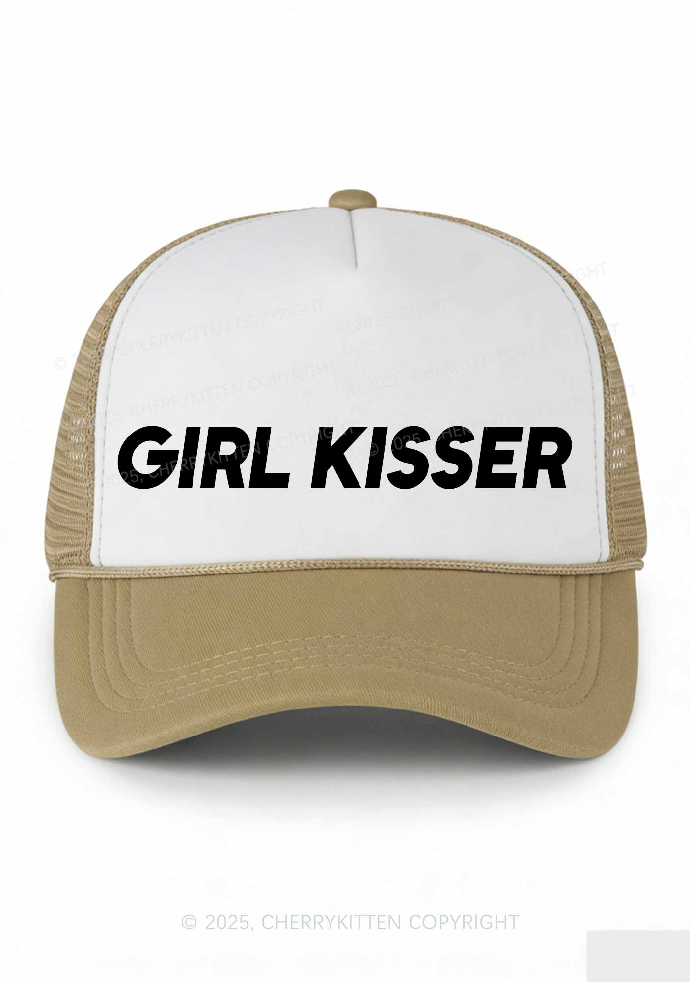Girl Kisser Pride Y2K Colorblock Trucker Hat Cherrykitten