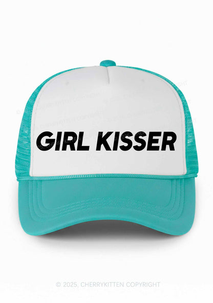 Girl Kisser Pride Y2K Colorblock Trucker Hat Cherrykitten