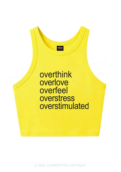 Overstimulated Slogan Y2K Crop Tank Top Cherrykitten