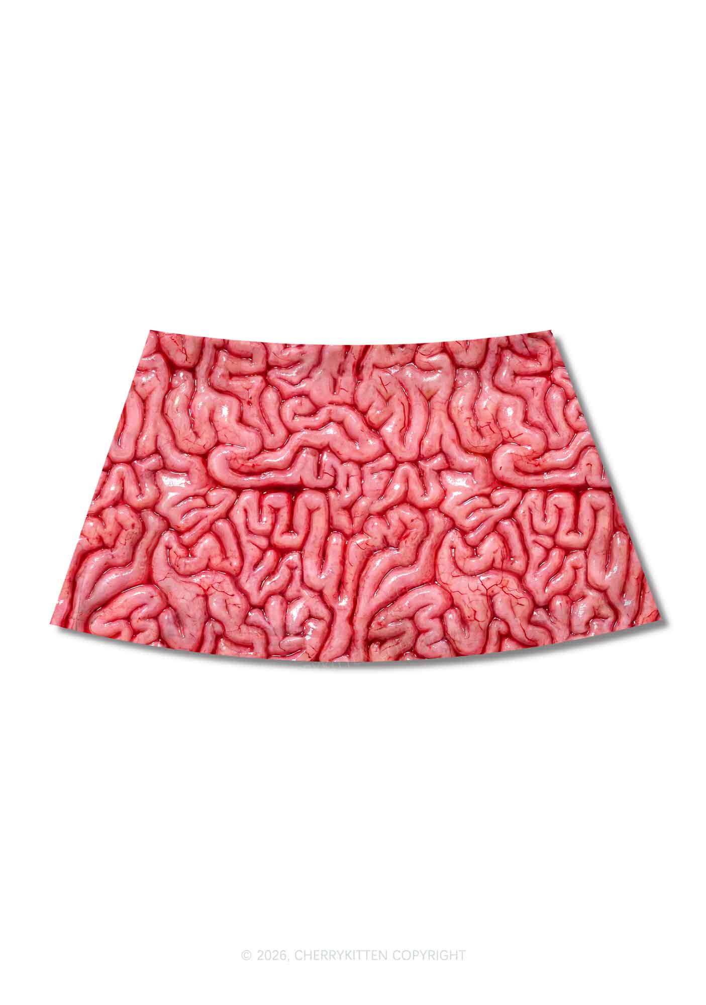 Halloween Fleshy Brain Texture Y2K Print Mini Skirt Cherrykitten