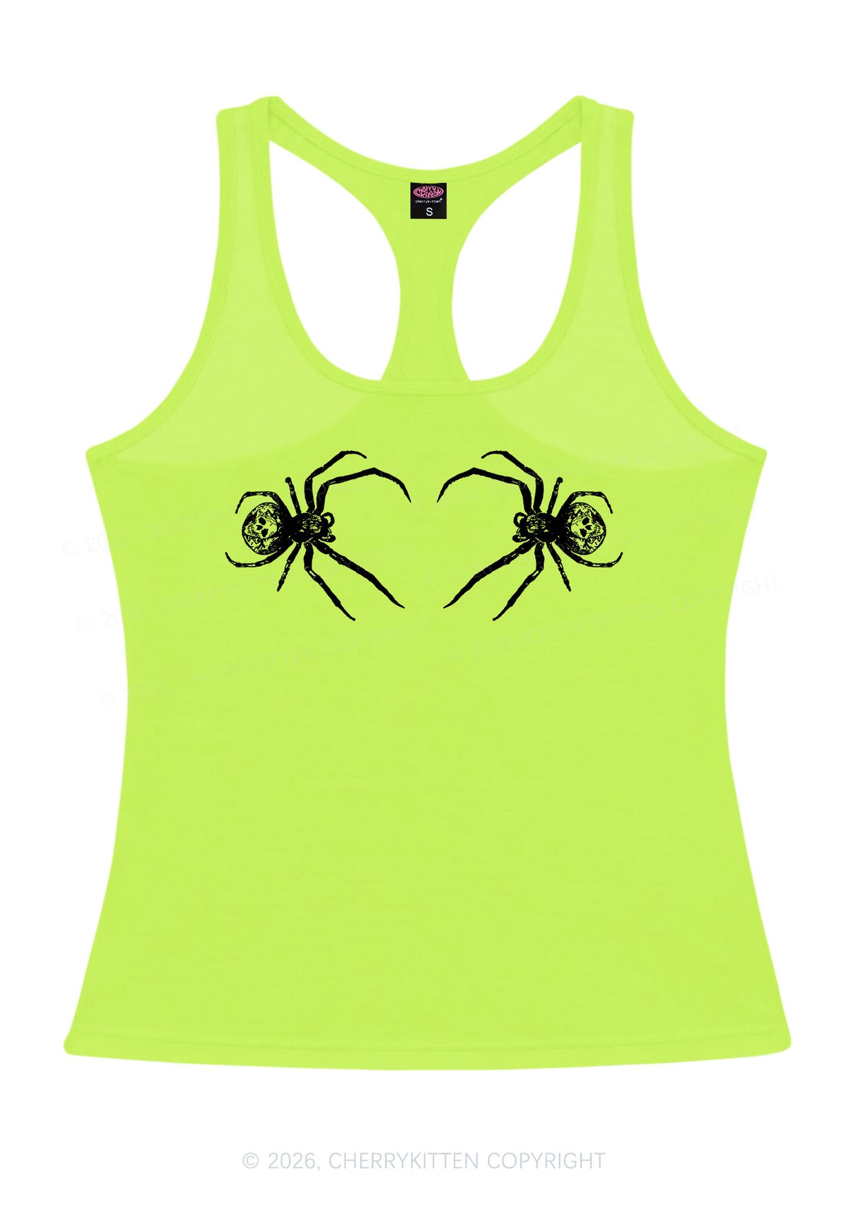 Skull Spider Y2K Women Racerback Tank Top Cherrykitten