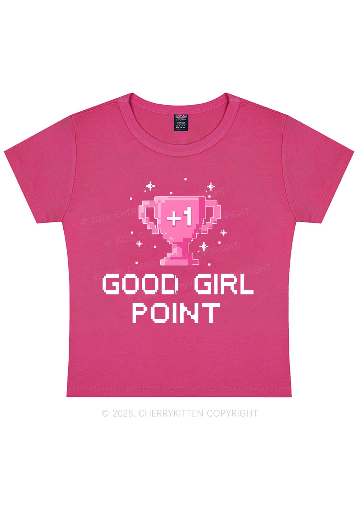 Good Girl Point Y2K Baby Tee Cherrykitten