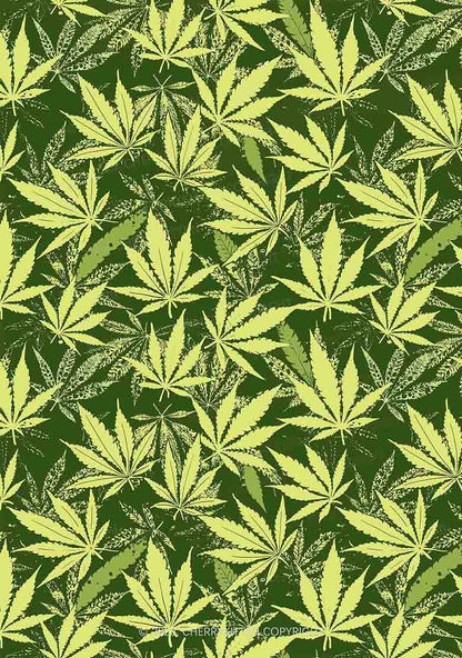 Green Wxxd Leaf Y2K Print Long Sleeve Pajama Set Cherrykitten
