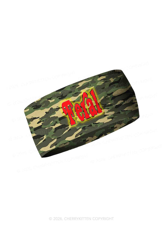 Feral Camo Y2K Print Headband Cherrykitten