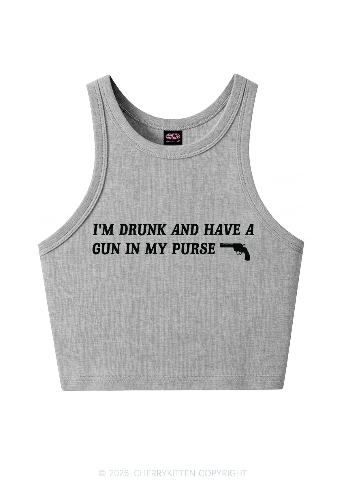 Im Drunk Y2K Crop Tank Top Cherrykitten