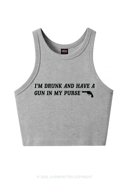 Im Drunk Y2K Crop Tank Top Cherrykitten