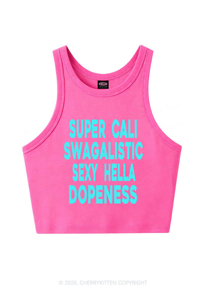Super Cali Swagalistic Y2K Crop Tank Top Cherrykitten