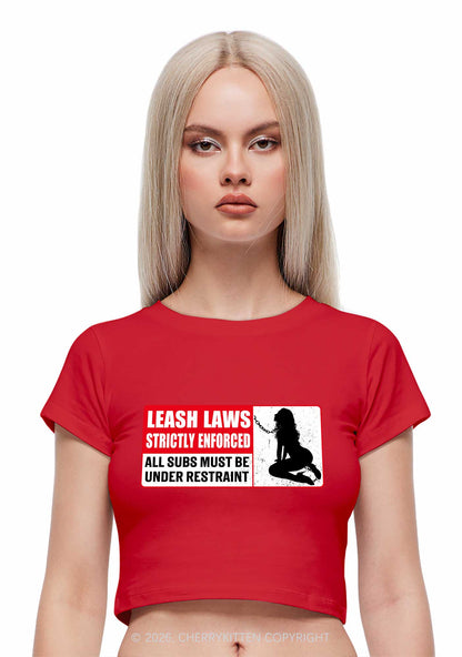 Leash Laws Strictly Enforced Y2K Baby Tee Cherrykitten