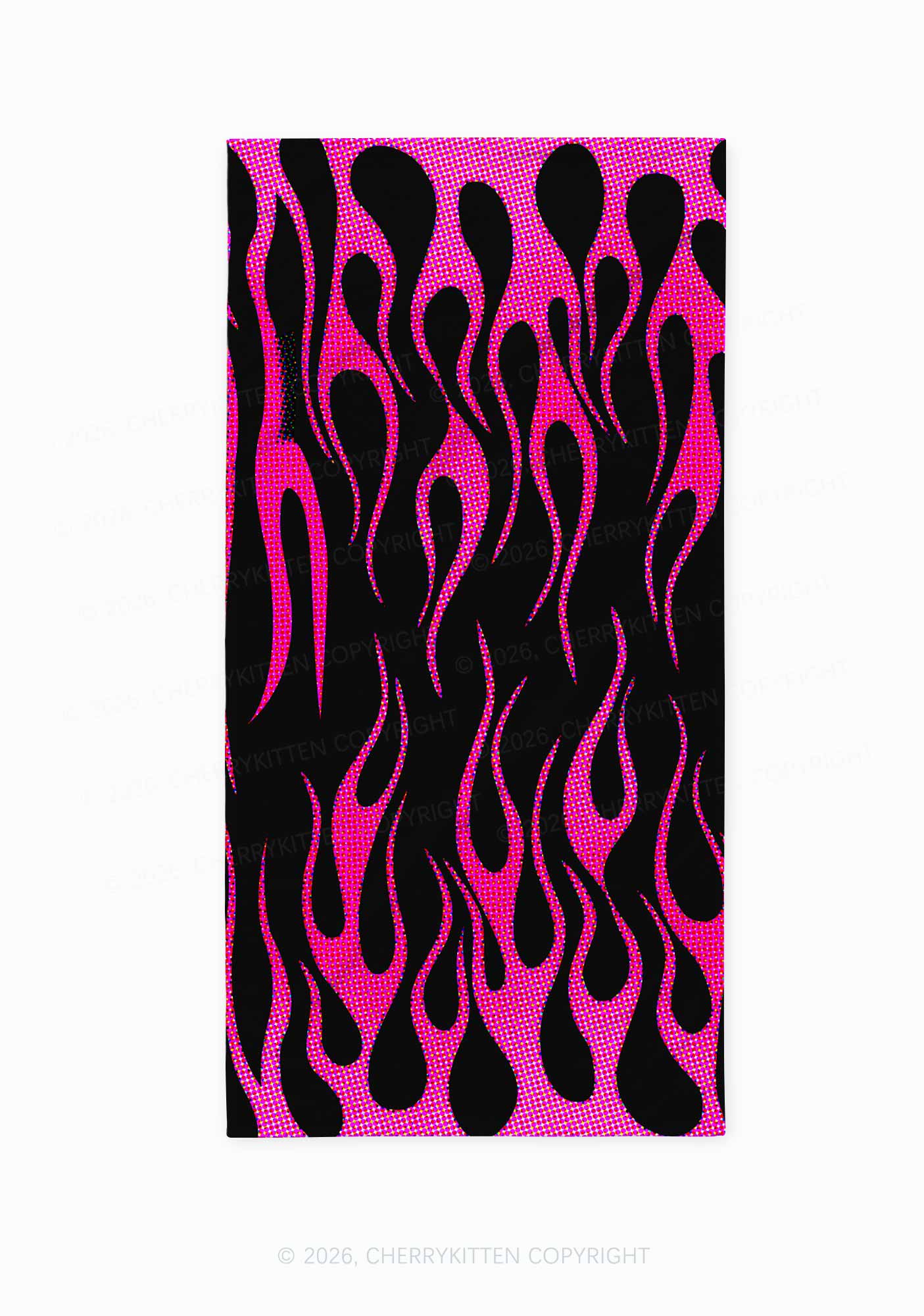 Hot Pink Flame Y2K Beach Towel Cherrykitten