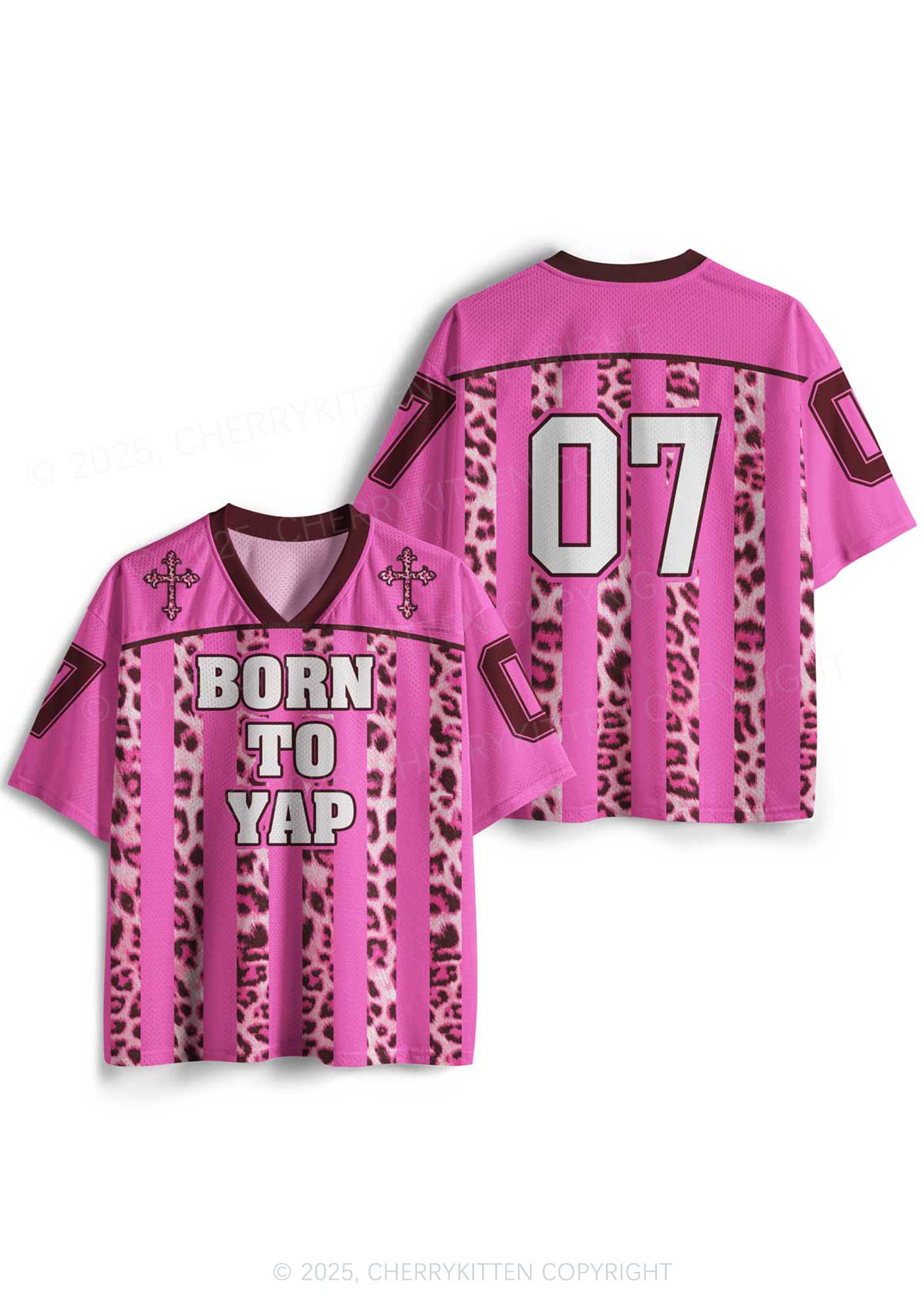 Custom Born To Yap Y2K Mesh Jersey Shirts Cherrykitten