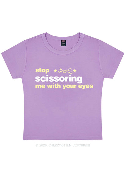 Stop Scissoring Me Pride Y2K Baby Tee Cherrykitten