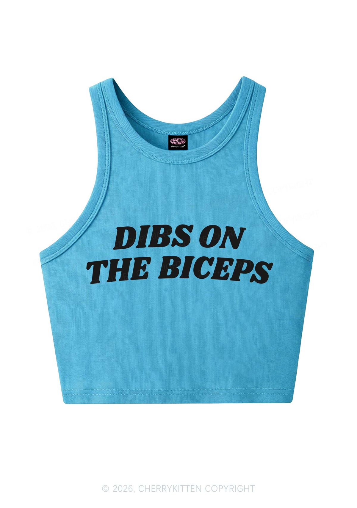 Dibs On The Biceps Y2K Crop Tank Top Cherrykitten