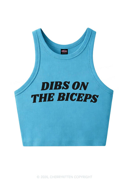 Dibs On The Biceps Y2K Crop Tank Top Cherrykitten