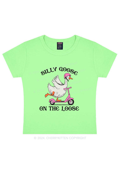 Silly Goose On the Loose Y2K Baby Tee Cherrykitten