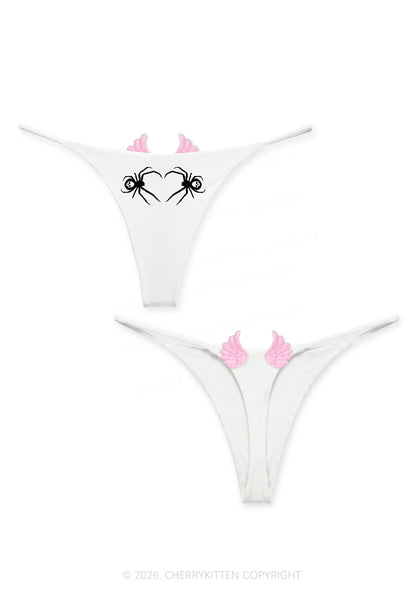 Skull Spider Y2K Goth Angel Wings Bikini String Thong Cherrykitten