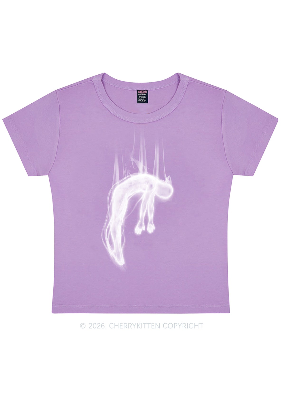 Halloween Blue Falling Ghost Y2K Baby Tee Cherrykitten