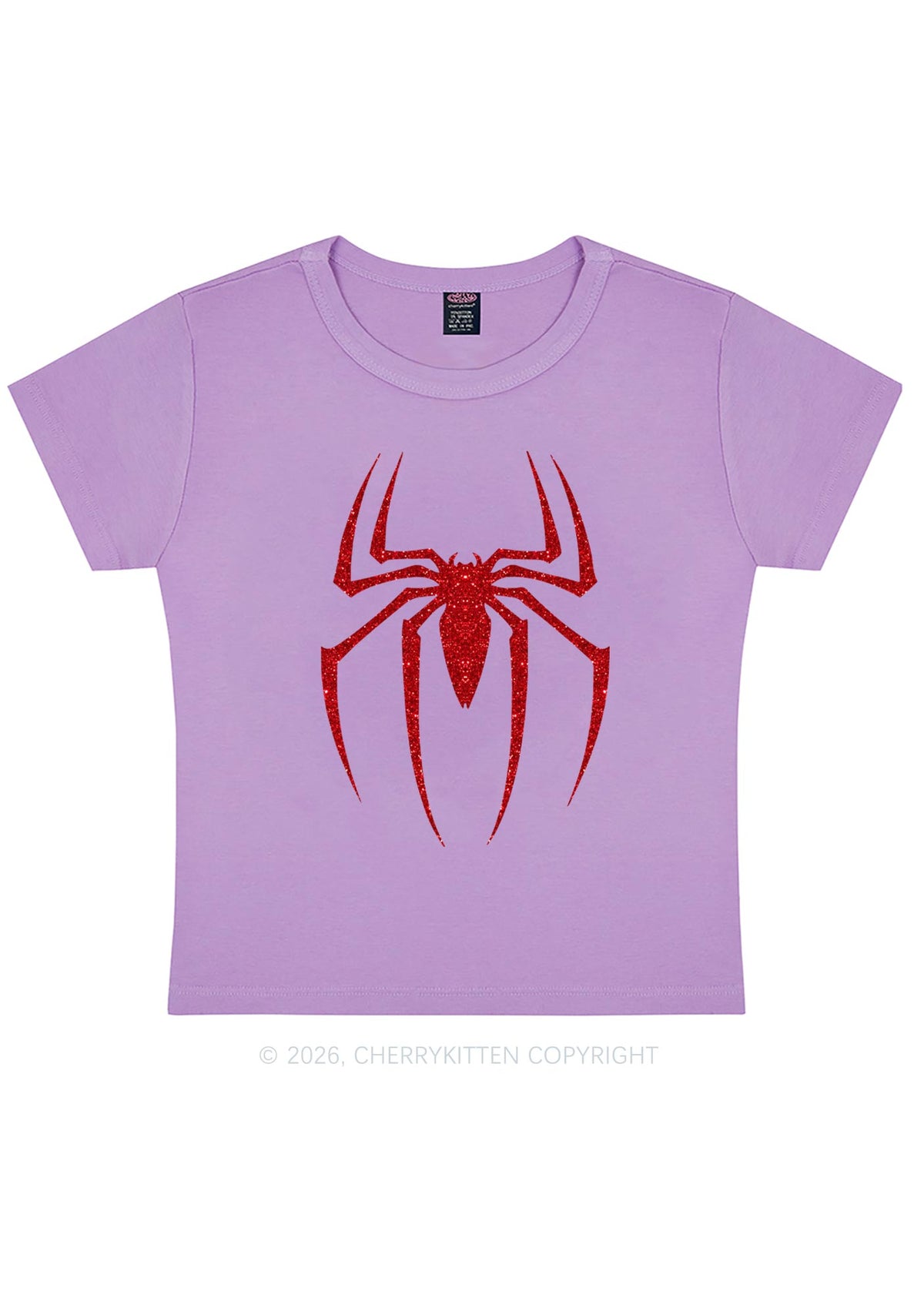 Glitter Spider Y2K Baby Tee Cherrykitten
