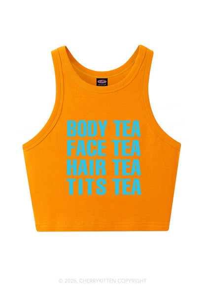 Body Face Hair Txts Tea Y2K Crop Tank Top Cherrykitten