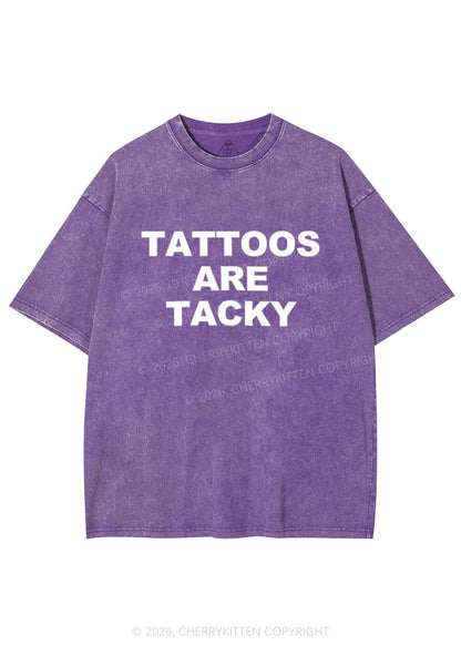 Tattoos Are Tacky Y2K Shirts Washed Tee Cherrykitten