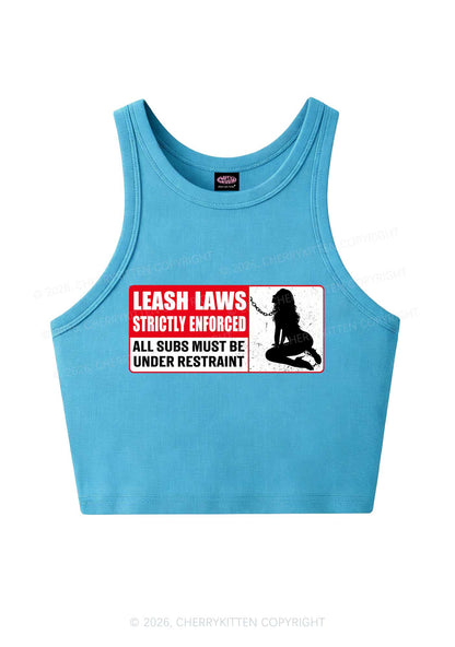 Leash Laws Strictly Enforced Y2K Crop Tank Top Cherrykitten