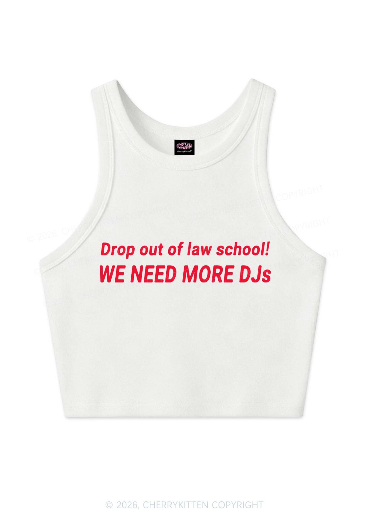 We Need More Djs Y2K Crop Tank Top Cherrykitten