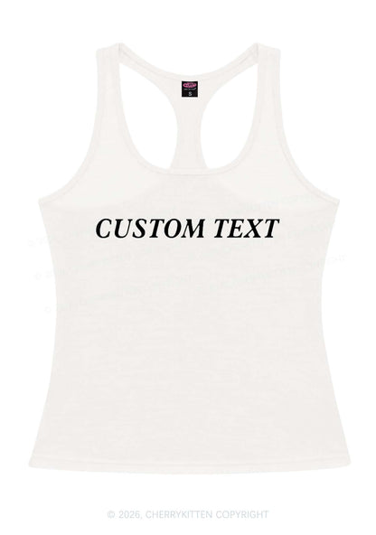 Custom Text Y2K Women Racerback Tank Top Cherrykitten