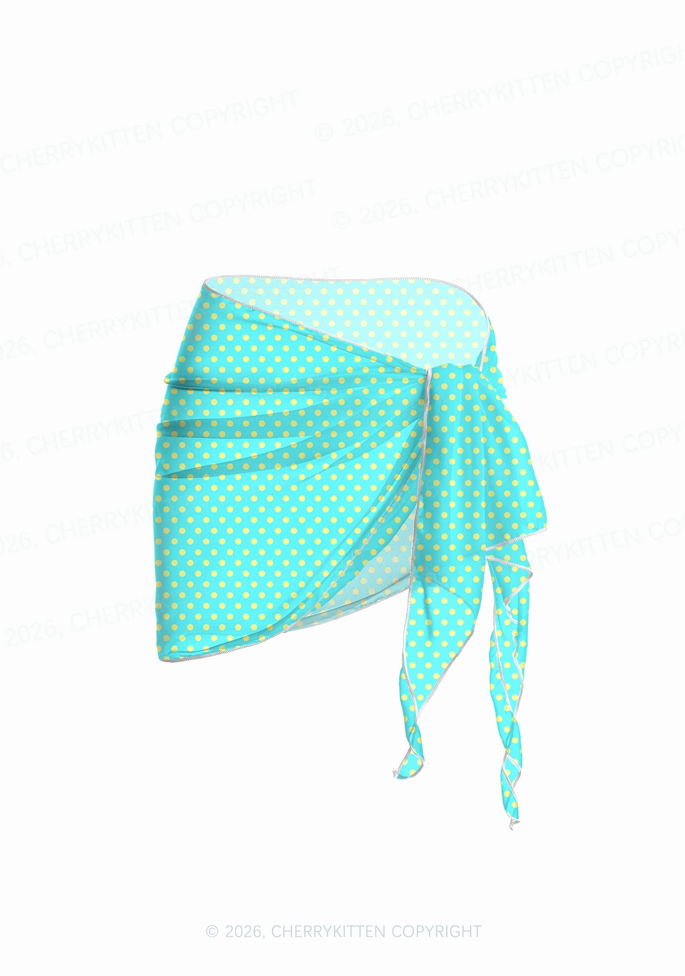 Yellow Dots On Green Y2K Print Bikini Set Cherrykitten