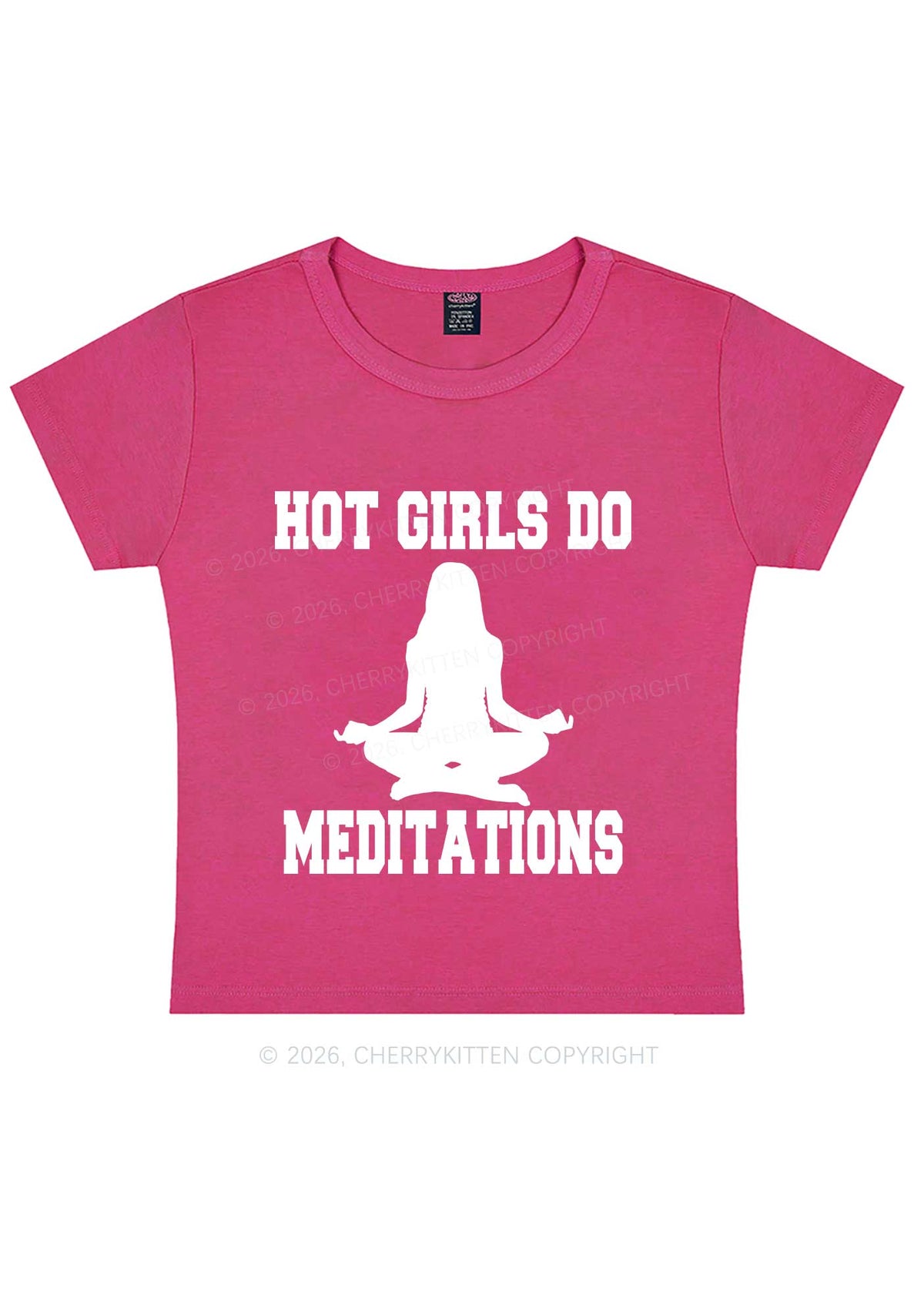 Hot Girls Do Meditations Y2K Baby Tee Cherrykitten