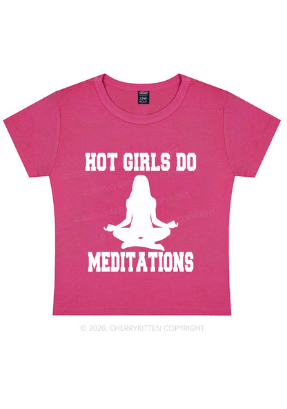 Hot Girls Do Meditations Y2K Baby Tee Cherrykitten