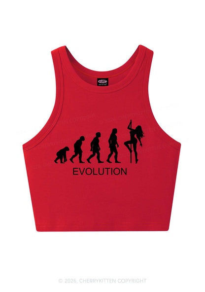 Evolution Pole Dancer Silhouette Y2K Crop Tank Top Cherrykitten
