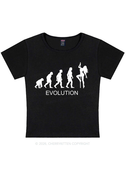 Evolution Pole Dancer Silhouette Y2K Baby Tee Cherrykitten
