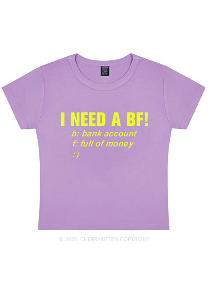 I Need A BF Y2K Baby Tee Cherrykitten