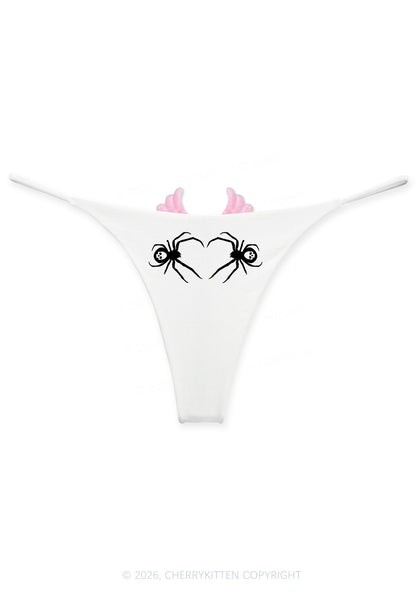 Skull Spider Y2K Goth Angel Wings Bikini String Thong Cherrykitten
