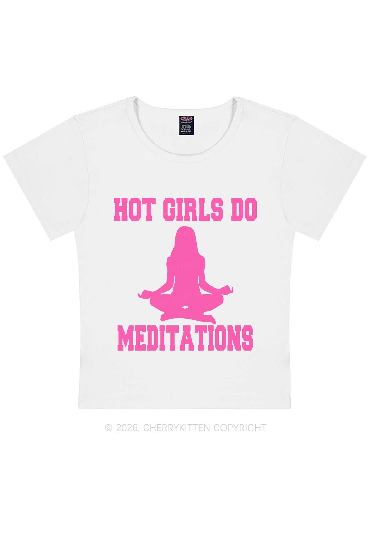 Hot Girls Do Meditations Y2K Baby Tee Cherrykitten