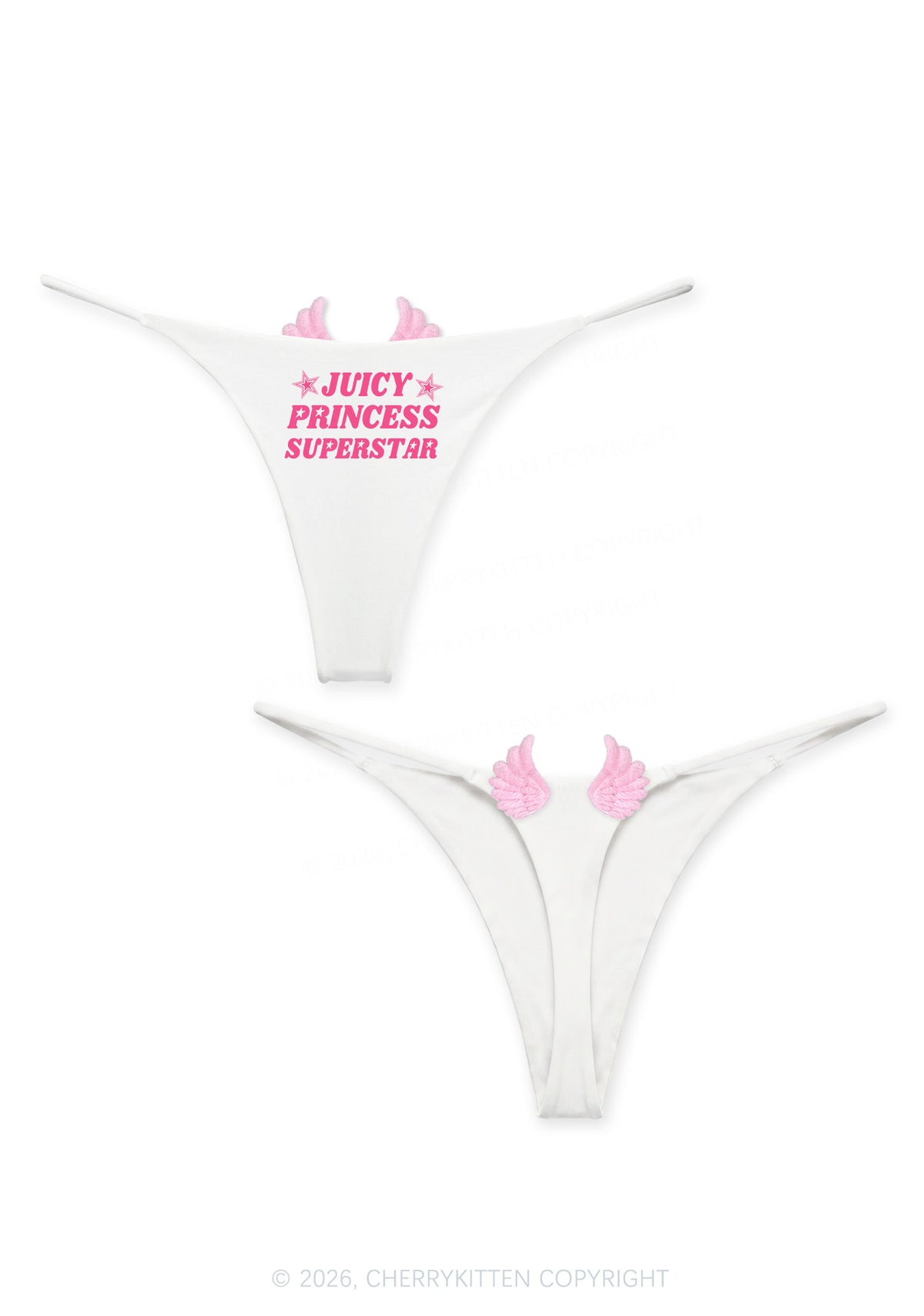 Juicy Princess Superstar Y2K Goth Angel Wings Bikini String Thong Cherrykitten