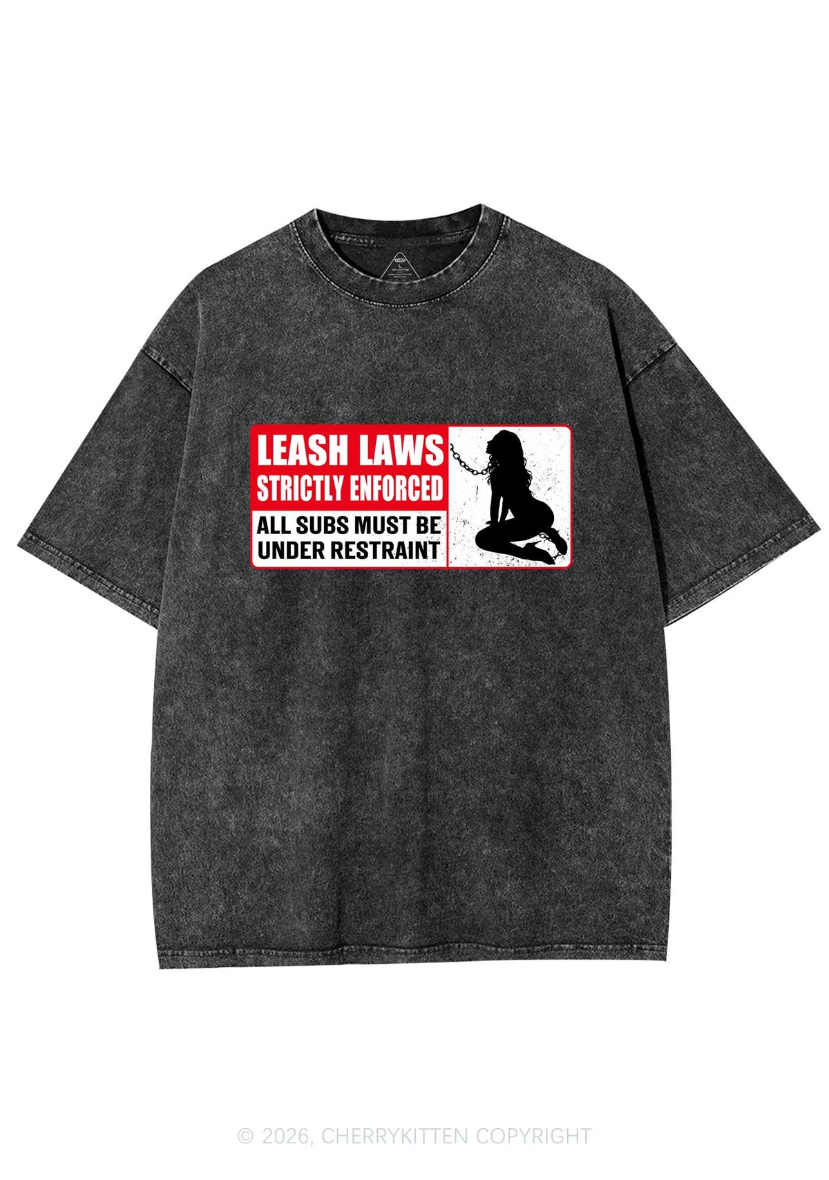 Leash Laws Strictly Enforced Y2K Shirts Washed Tee Cherrykitten