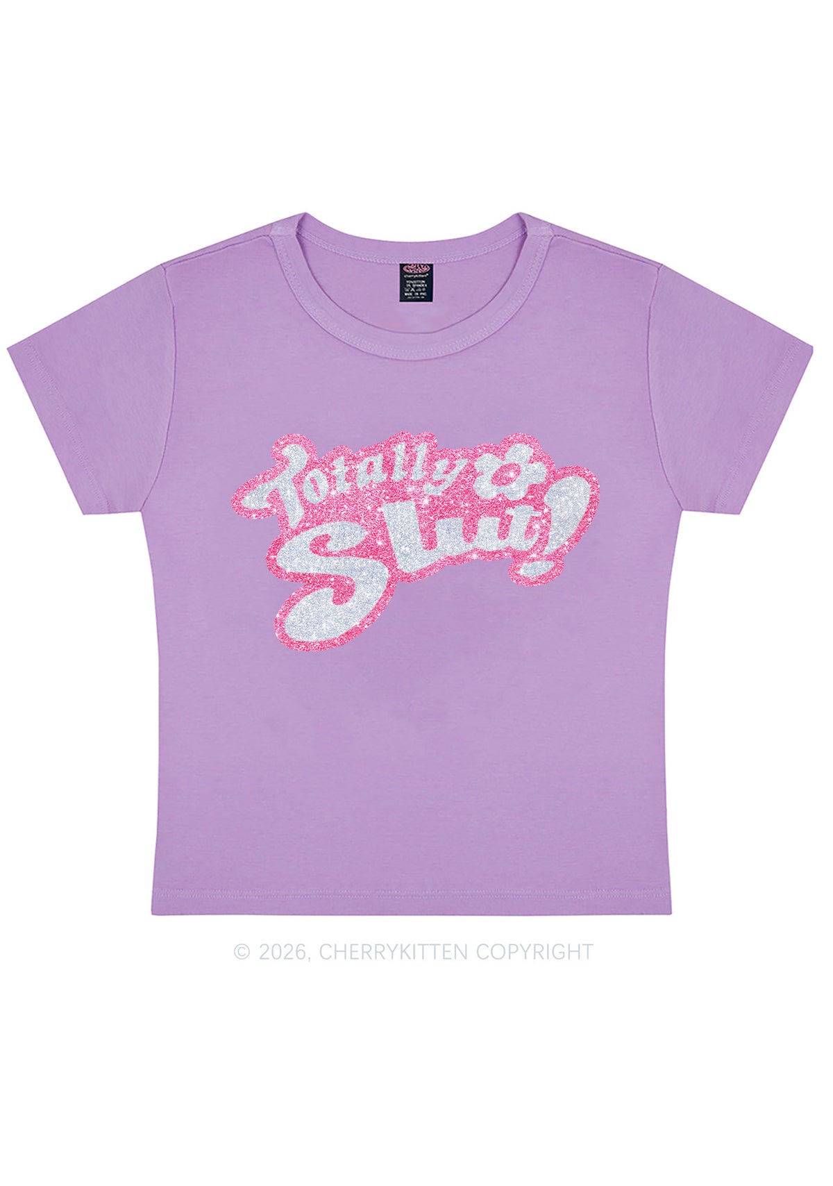 Glitter Totally Slxt Y2K Baby Tee Cherrykitten