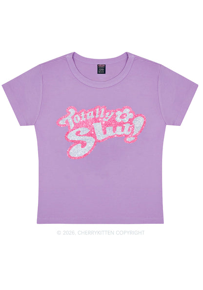 Glitter Totally Slxt Y2K Baby Tee Cherrykitten