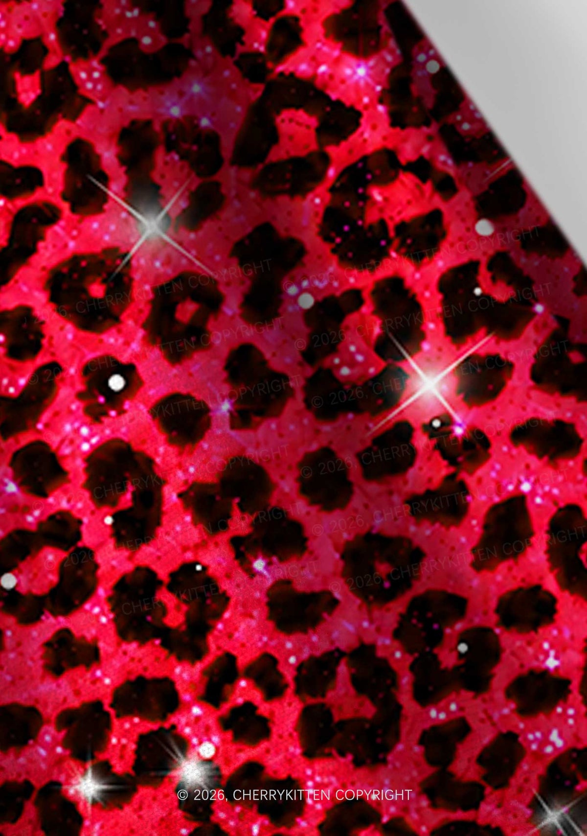 Bright Red Leopard Y2K Print Headband Cherrykitten