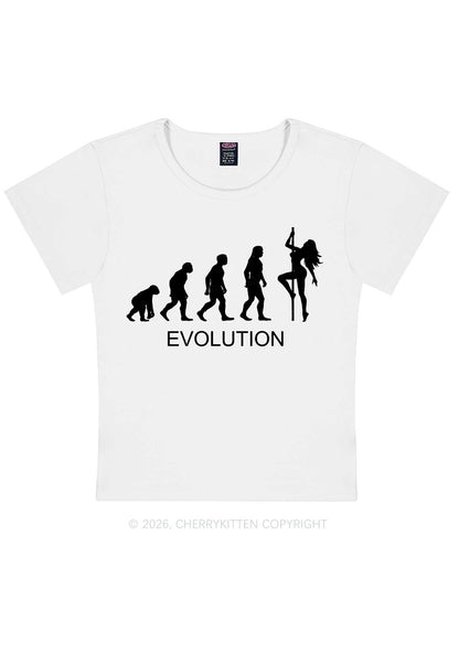 Evolution Pole Dancer Silhouette Y2K Baby Tee Cherrykitten