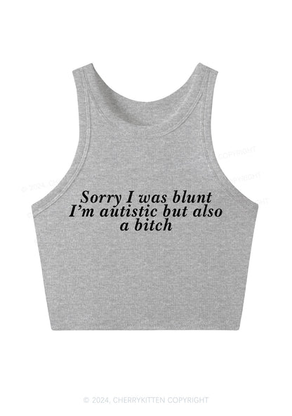 Sorry I Was Blunt Y2K Crop Tank Top Cherrykitten