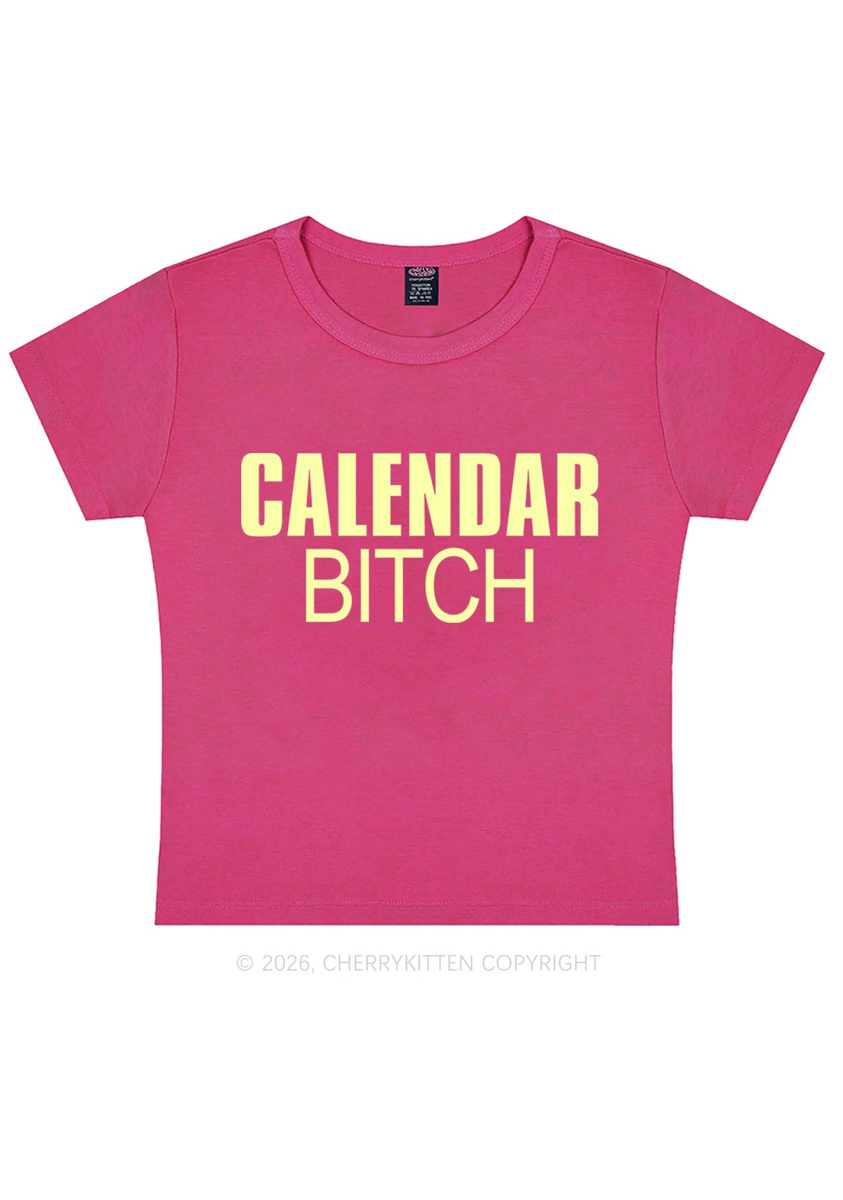 Calendar Bxxch Y2K Baby Tee Cherrykitten