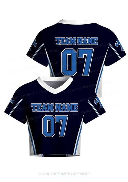 Custom Team Name Y2K Crop Football Jersey Shirts Cherrykitten