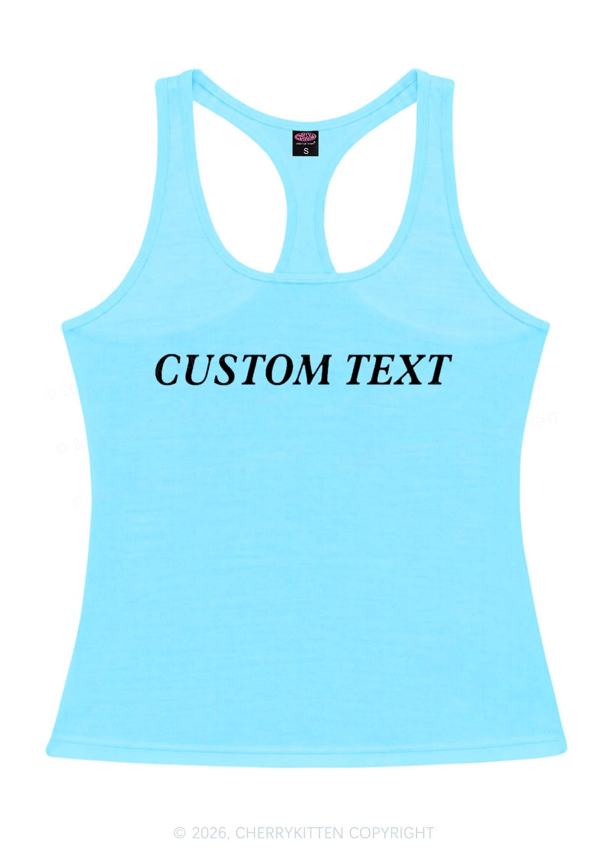 Custom Text Y2K Women Racerback Tank Top Cherrykitten