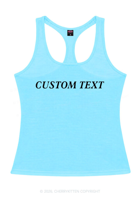 Custom Text Y2K Women Racerback Tank Top Cherrykitten