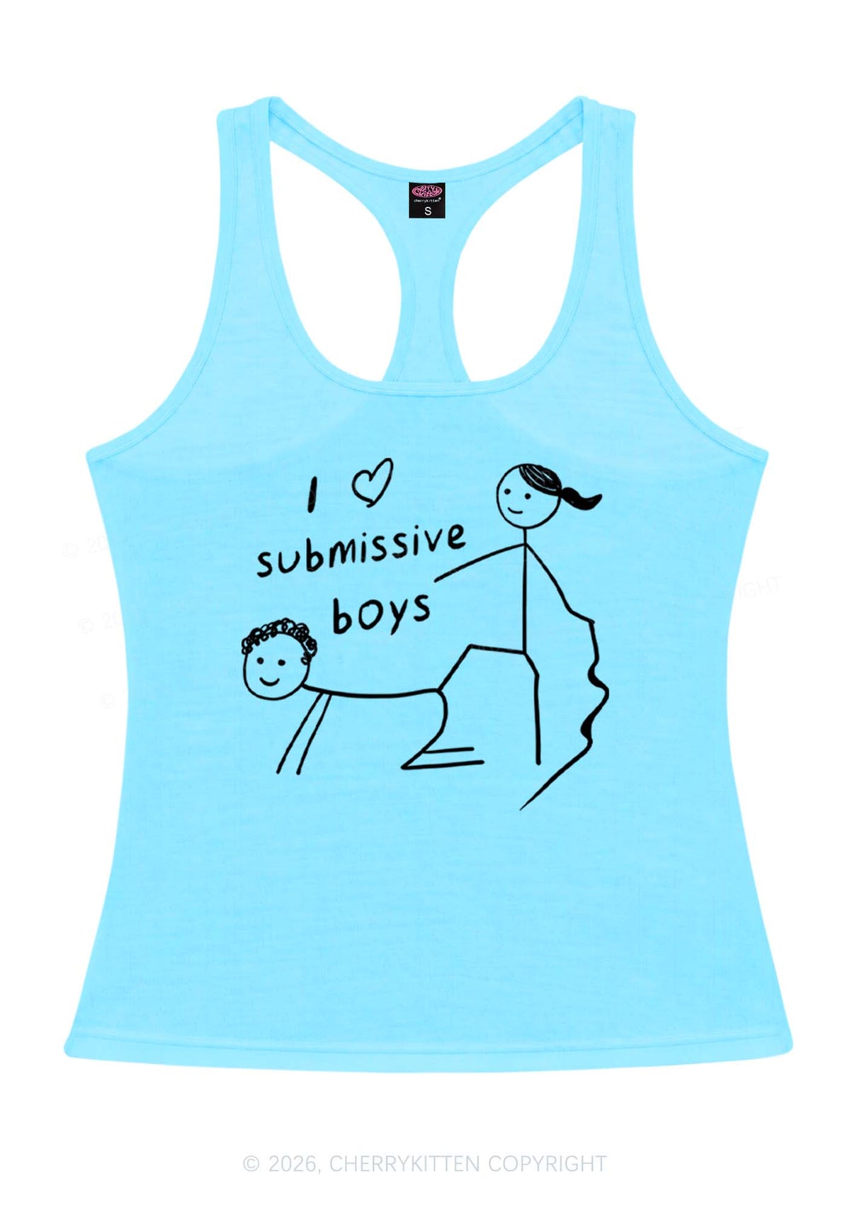 I Love S Boys Y2K Women Racerback Tank Top Cherrykitten