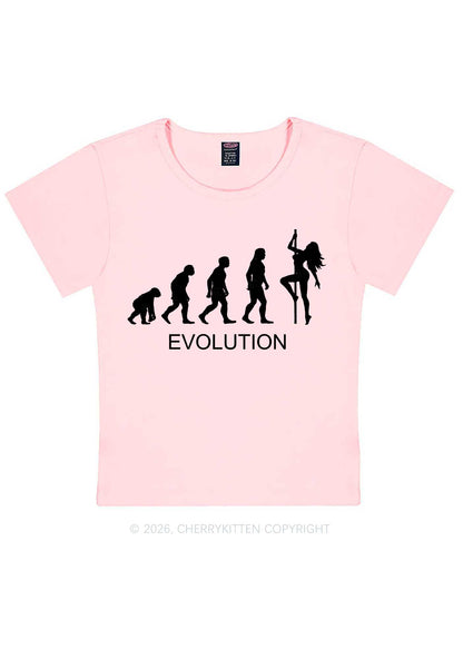 Evolution Pole Dancer Silhouette Y2K Baby Tee Cherrykitten
