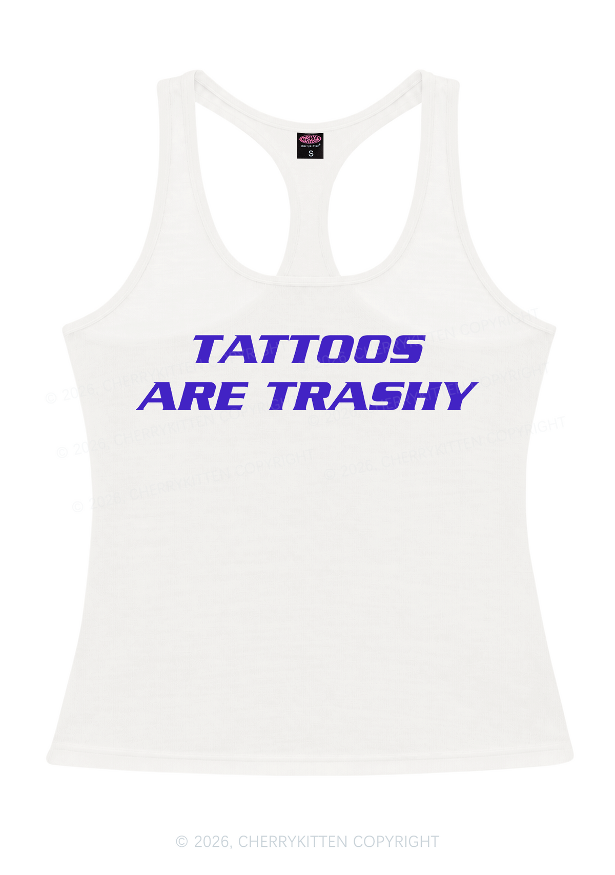 Tattoos Are Trashy Y2K Women Racerback Tank Top Cherrykitten