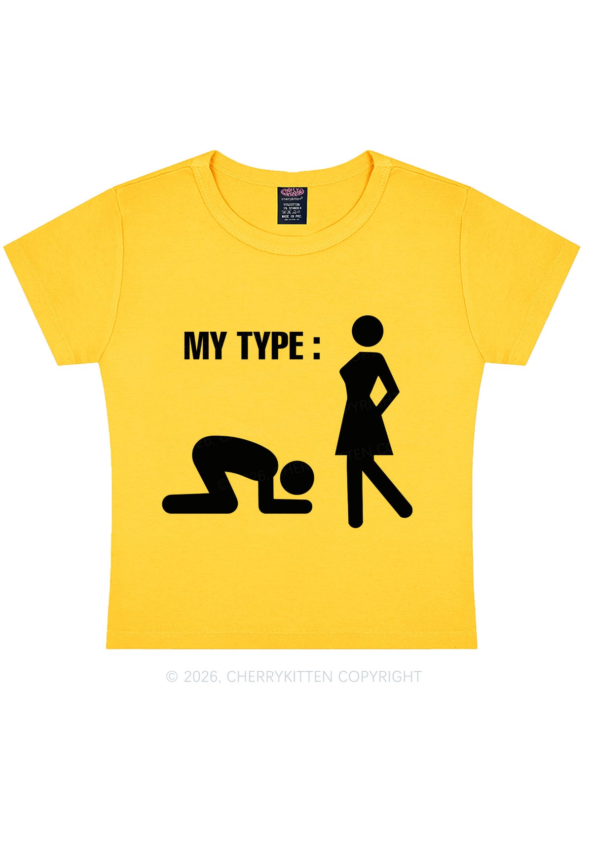 My Type Kneeling Male Y2K Baby Tee Cherrykitten