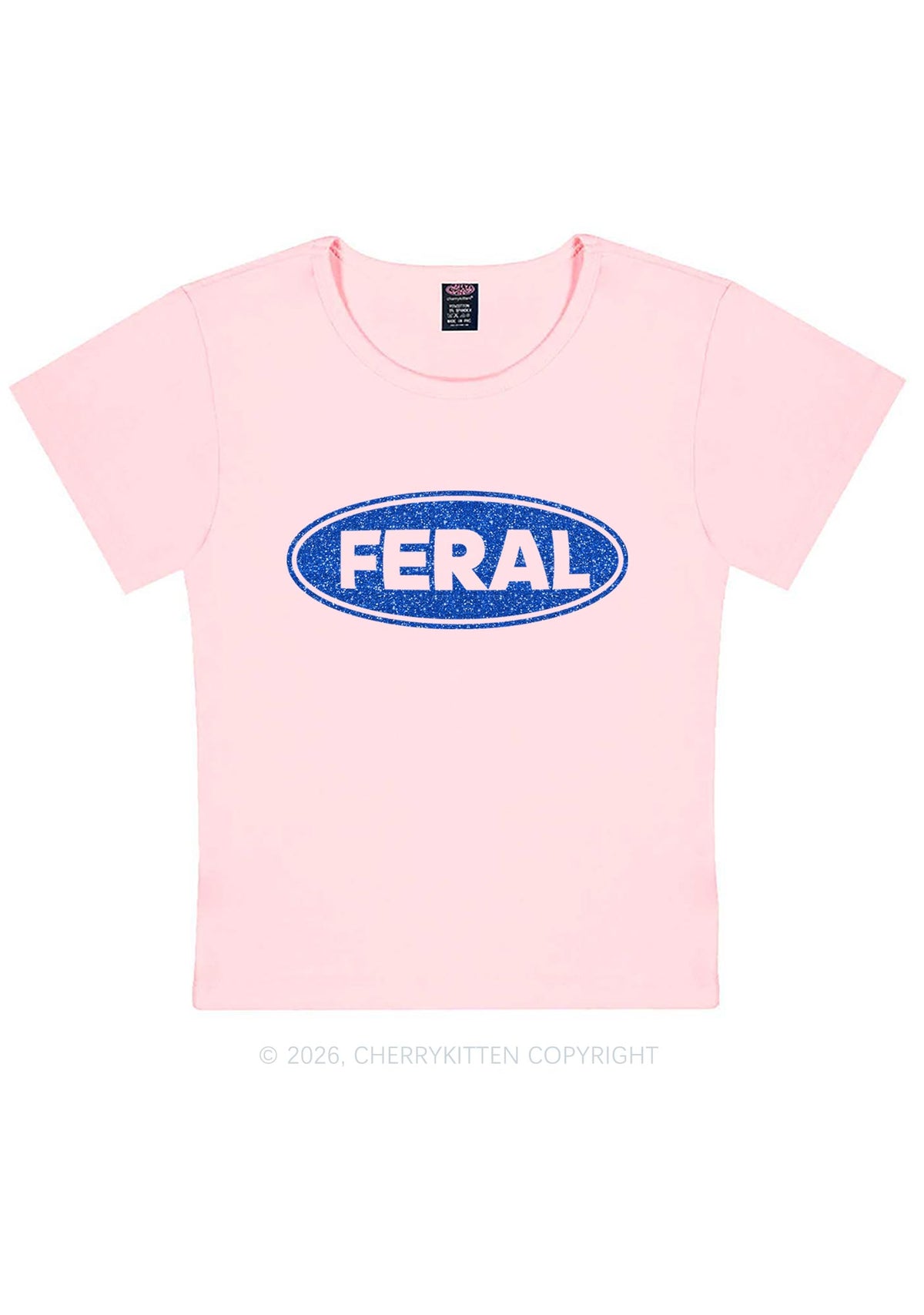 Glitter Feral Y2K Baby Tee Cherrykitten